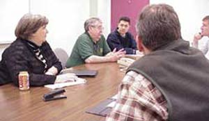 Leading a meeting of IMS developers